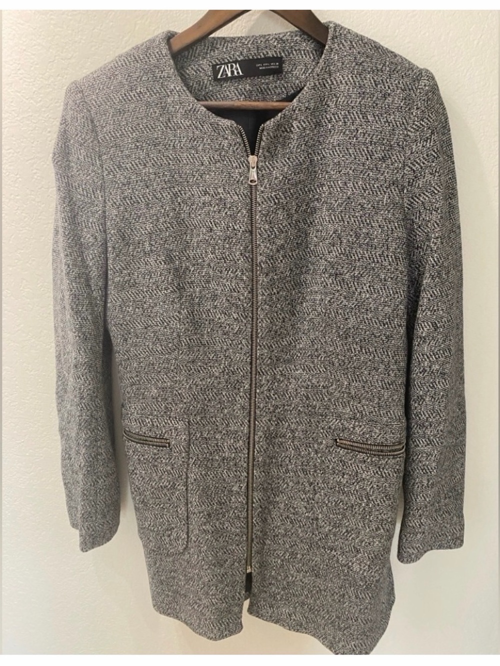 ZARA Zippered plush frock coat